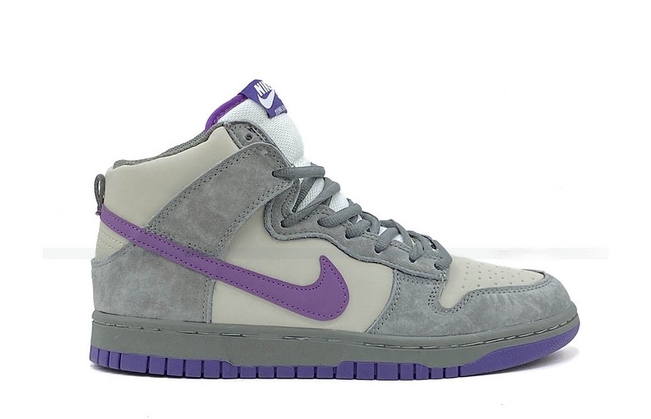 Кроссовки Nike Dunk High Grey/Purple с мехом