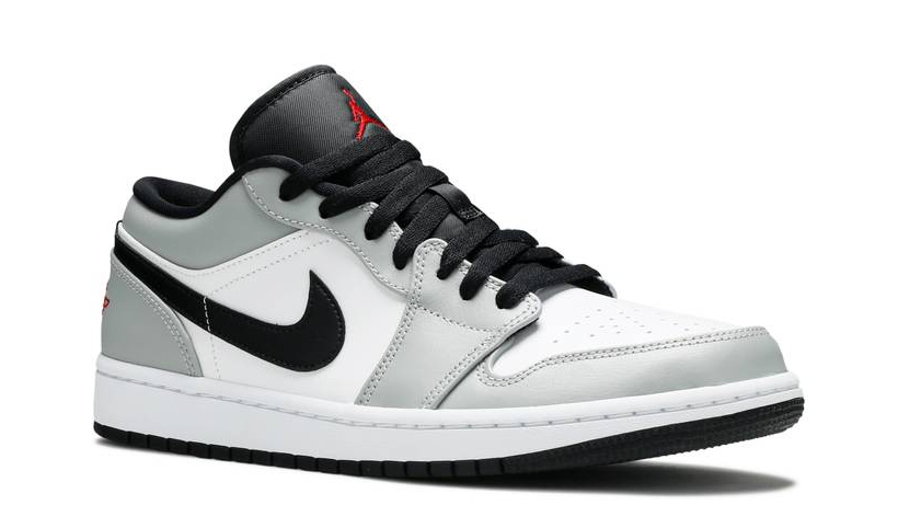 Кроссовки Nike Air Jordan 1 Low Light Smoke Grey белые с черным и серым