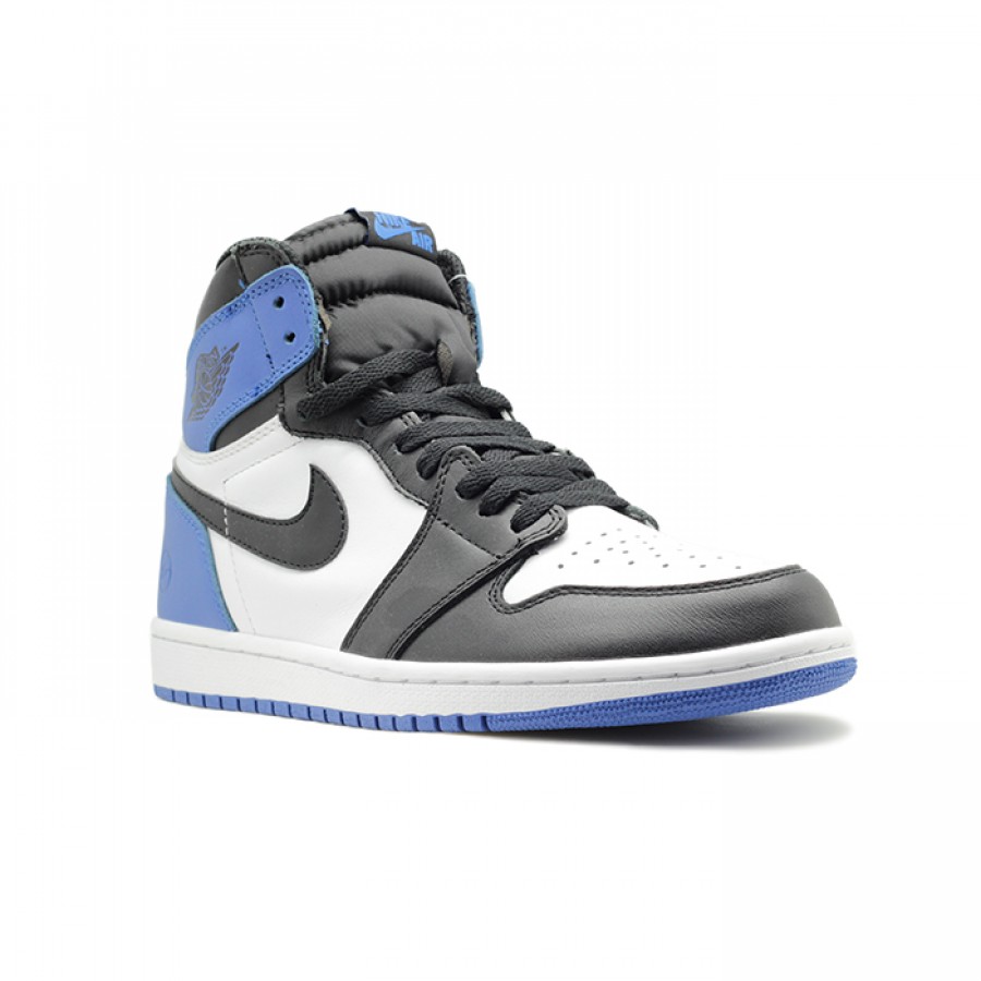 Кроссовки Nike Air Jordan 1 Retro синие с белым и чёрным