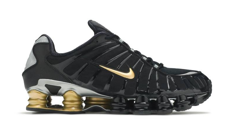 Кроссовки Nike Shox TL Black/Gold черные с золотым