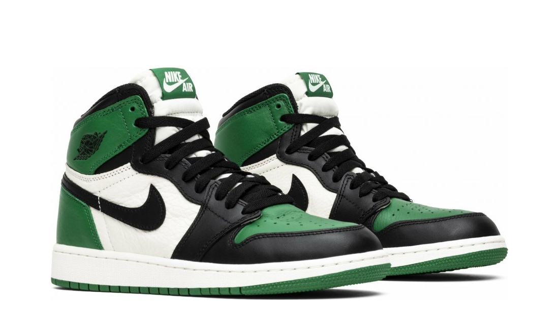 Кроссовки Nike Air Jordan 1 Mid Black/Green с мехом