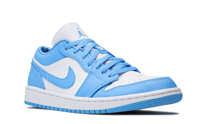 Кроссовки Nike Air Jordan 1 Low UNC голубые с белым