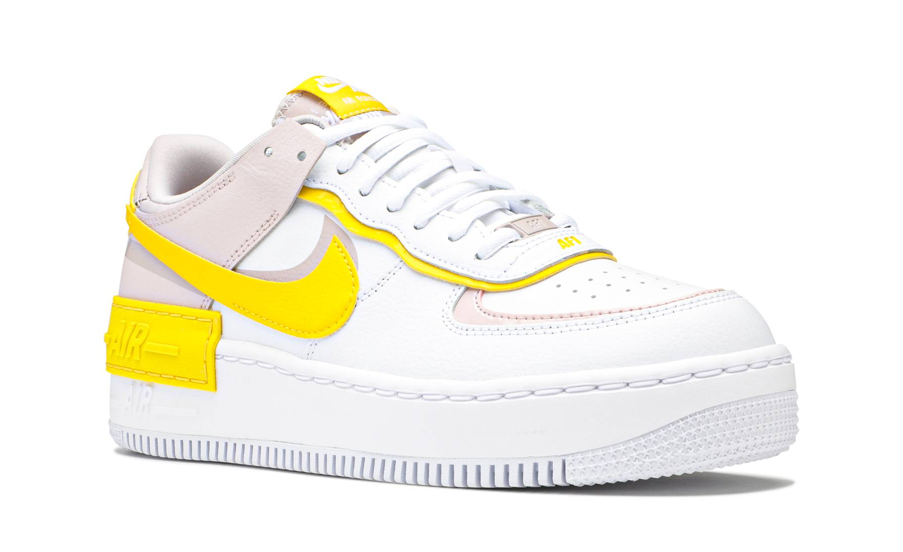 Кроссовки Nike Air Force 1 Shadow Sunshine белые с жёлтым