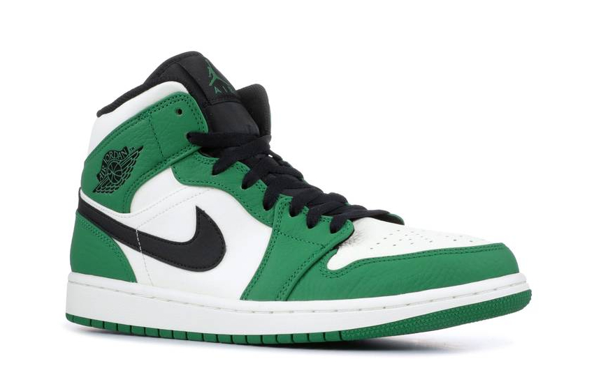 Кроссовки Nike Air Jordan 1 Mid White/Green с мехом