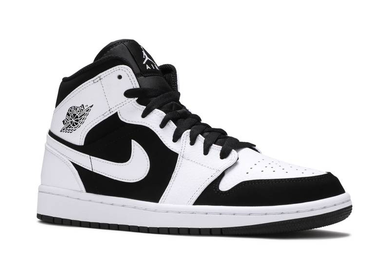 Кроссовки Nike Air Jordan 1 Retro Mid White/Black белые с черным