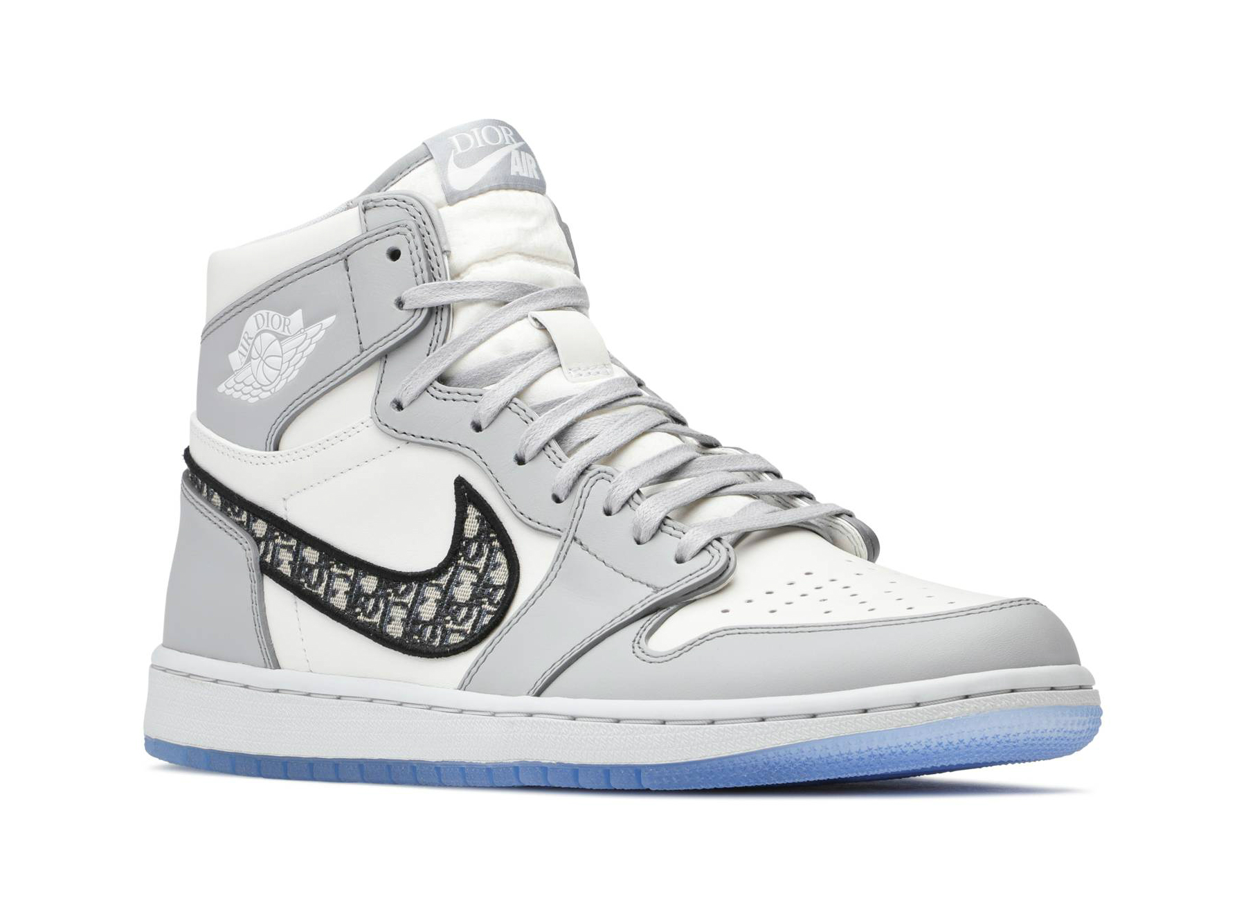 Кроссовки Nike Air Jordan 1 HIgh OG Dior белые с серым