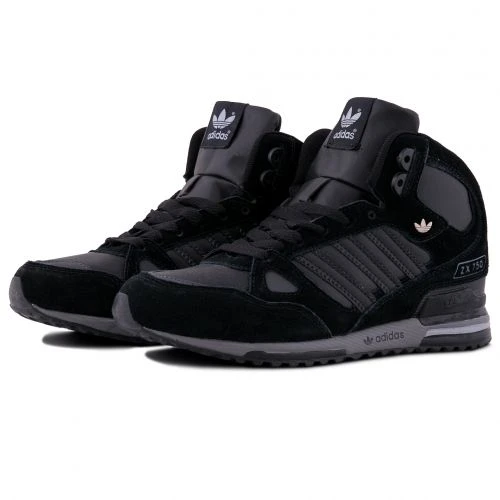 Кроссовки Adidas ZX 750 Mid Triple Black с мехом
