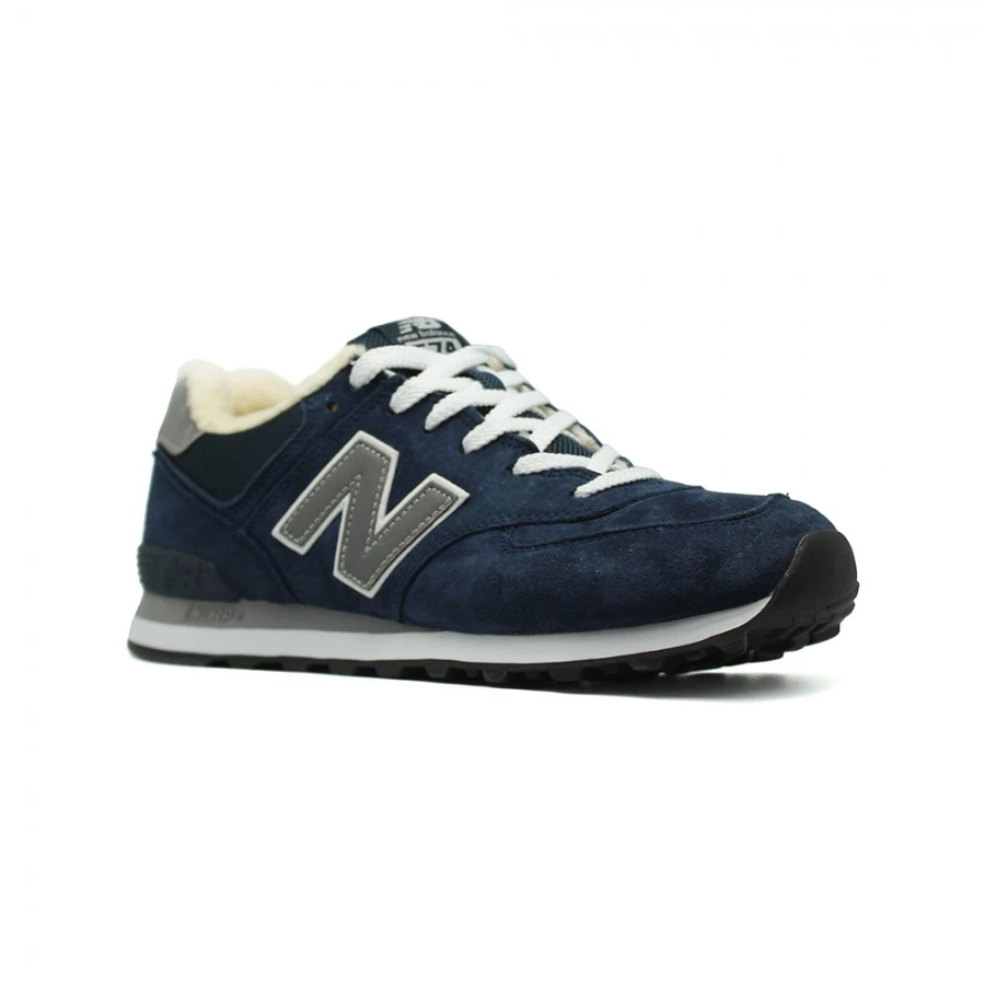 Кроссовки New Balance 574 Low Navy/Grey с мехом