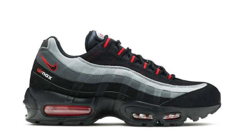 Кроссовки Nike Air Max 95 Logo черные с серым и красным