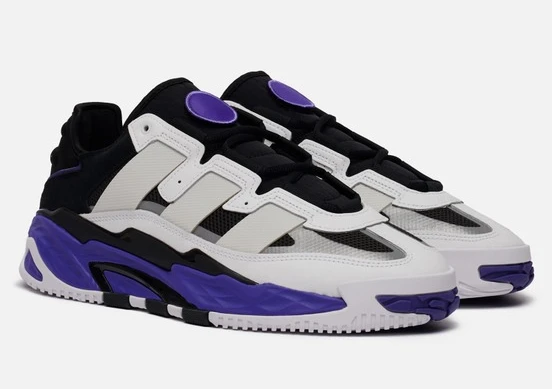 Кроссовки Adidas Niteball Black/Purple с мехом