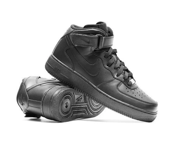 Кроссовки Nike Air Force 1 Mid Black с мехом