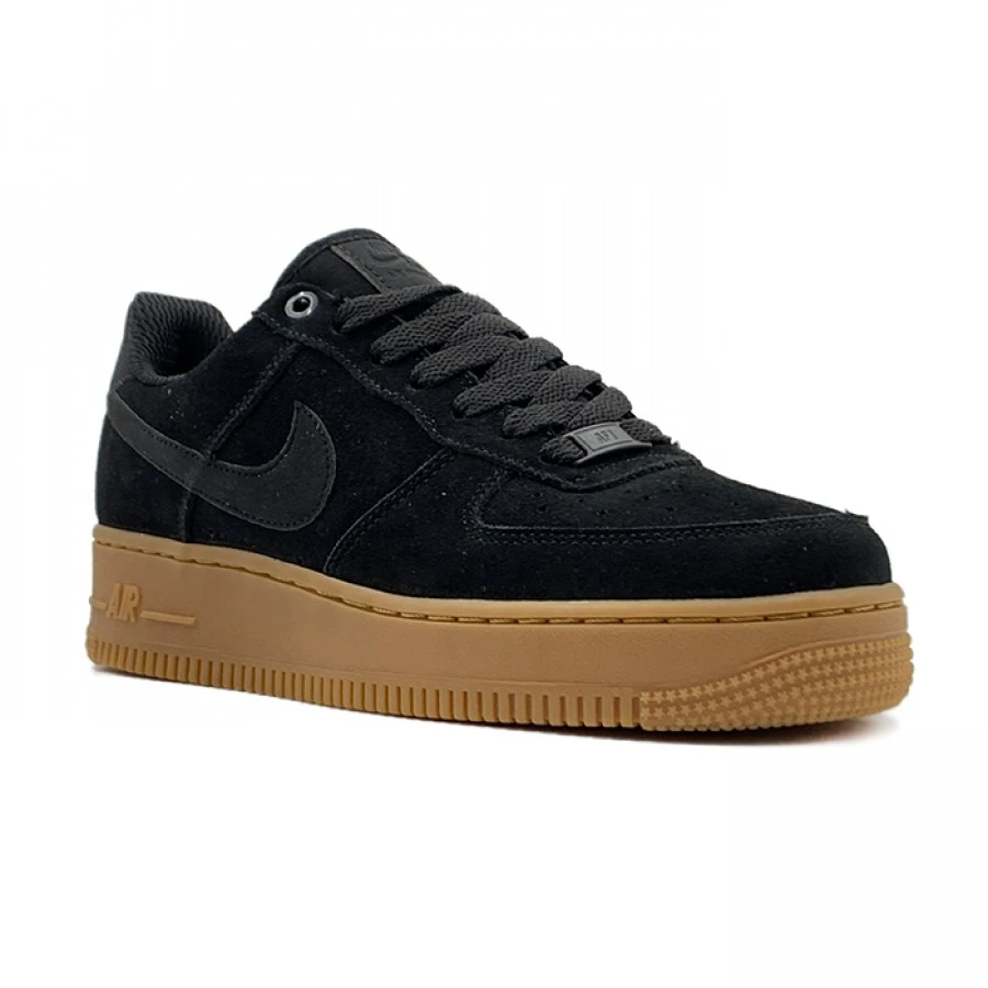 Кроссовки Nike Air Force 1 Suede черные с коричневым